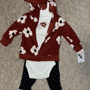 NWT Carters baby girl 3 piece set